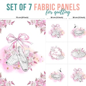 Ballet Fabric Panel – Cotton Quilting Panel for Baby Quilts and Sewing Projects