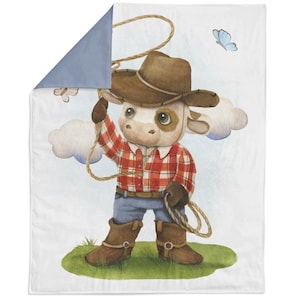 Little Cowboy Fabric Panel for Quilting, Baby Fabric Panel, Cotton Fabric Panel for Baby Quilts, Quilting Panel, Blanket Panel