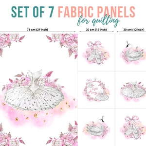 Ballet Cotton Fabric Panel for Quilting & Sewing