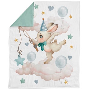 Cute Baby Bunny Fabric Panel for Quilting, Baby Fabric Panel, Cotton Fabric Panel for Baby Quilts, Quilting Panel, Blanket Panel