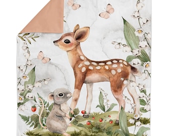 Cotton Fabric Panel – Woodland Deer for Baby Quilts, Nursery, and Crafts