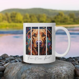 Fur-Ever Loved Golden Retriever Memorial Mug - A Vibrant 11oz Ceramic Coffee Cup for Your Beloved Pet&#39;s Memory