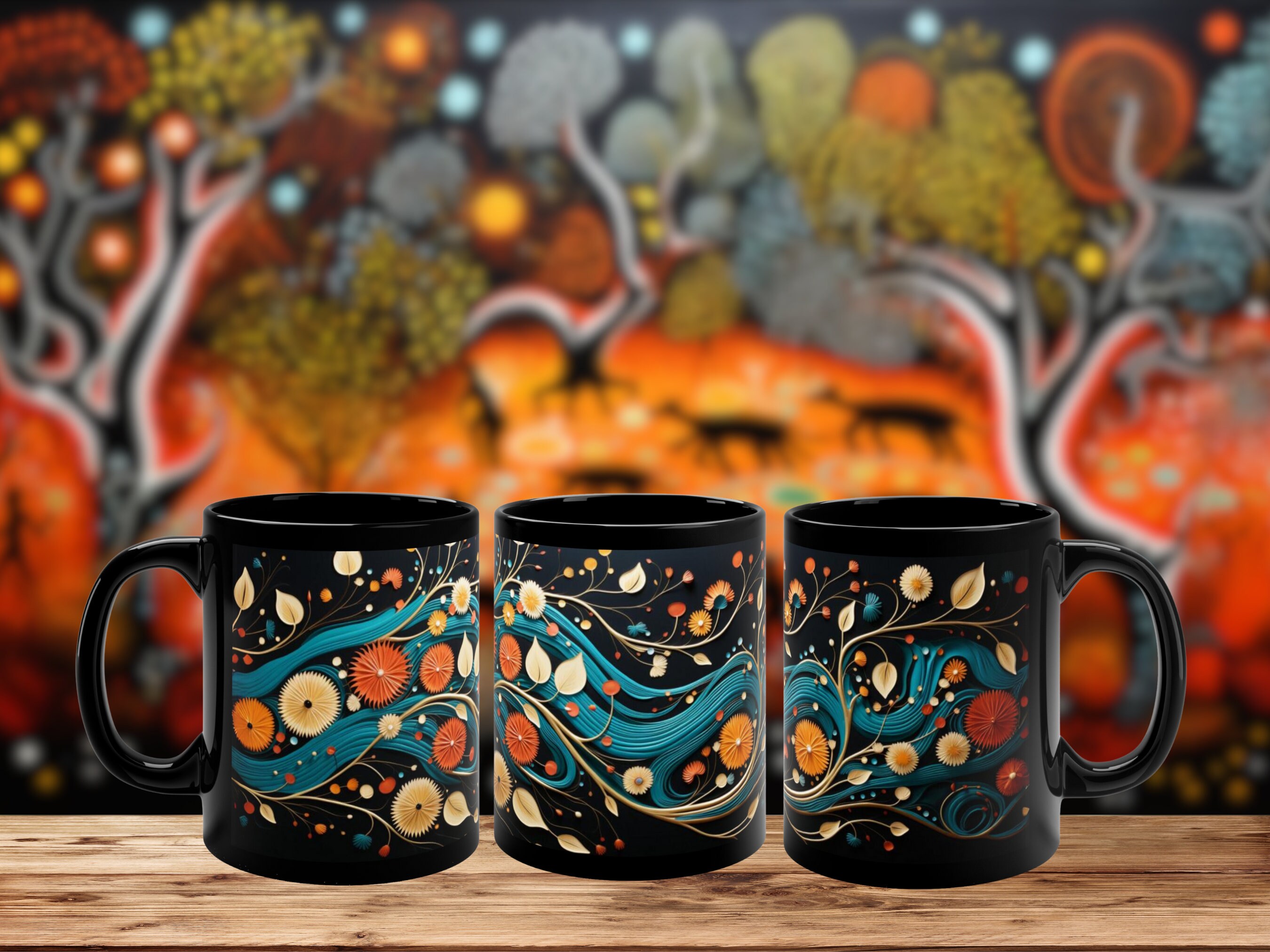 Dreamtime-inspired Aboriginal Style 11oz Black Ceramic Coffee Mug /  Aboriginal Art Mug / Dreamtime Inspiration / Artistic Coffee / Gift Idea -  Etsy