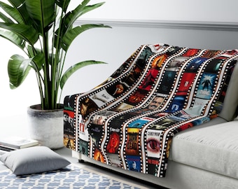 Horror Movie Blanket 60 x 80 Classic Horror Film Poster Sherpa Throw Cozy Halloween Home Decor
