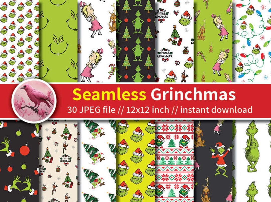 SEAMLESS the Grinch Digital Paper How the Grinch Stole Christmas