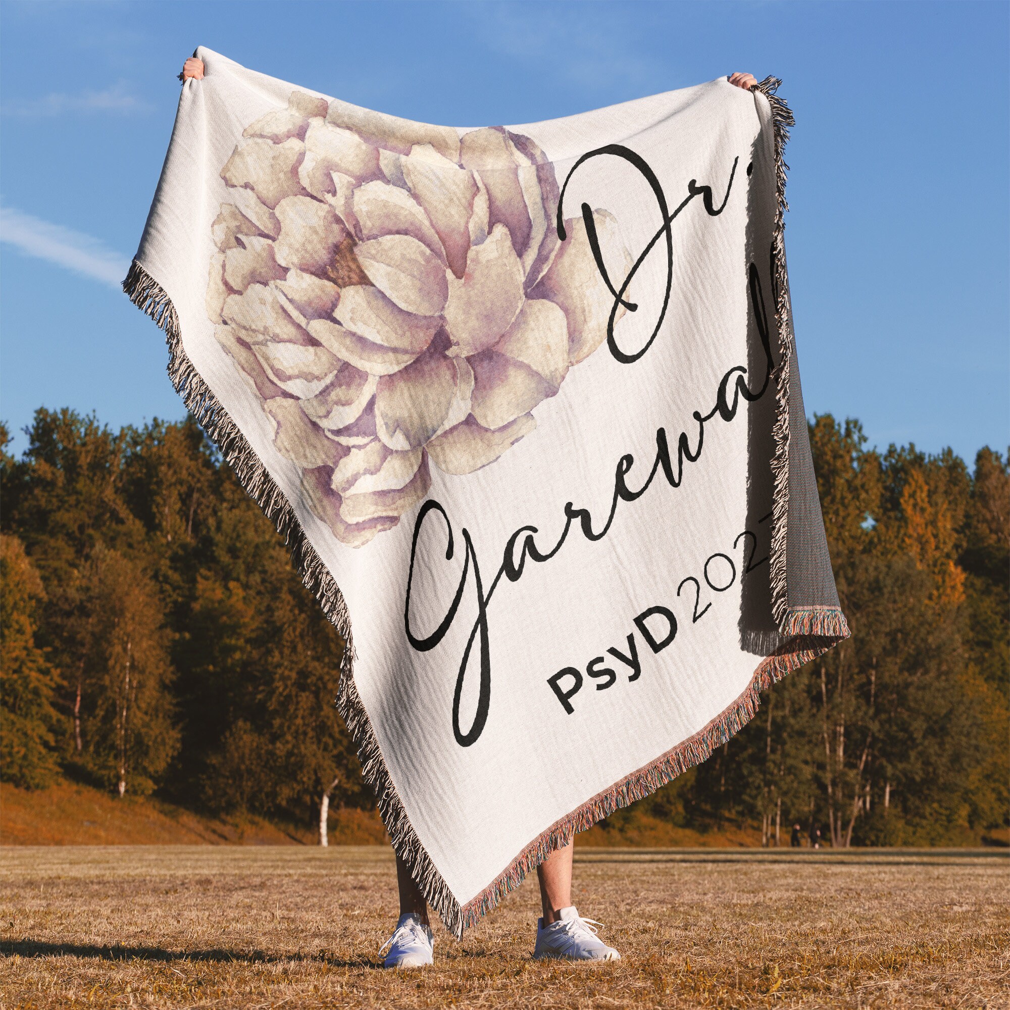 Psyd Graduation Personalized Psyd Graduation for Her Woven Blanket, Psyd Graduate Women ...
