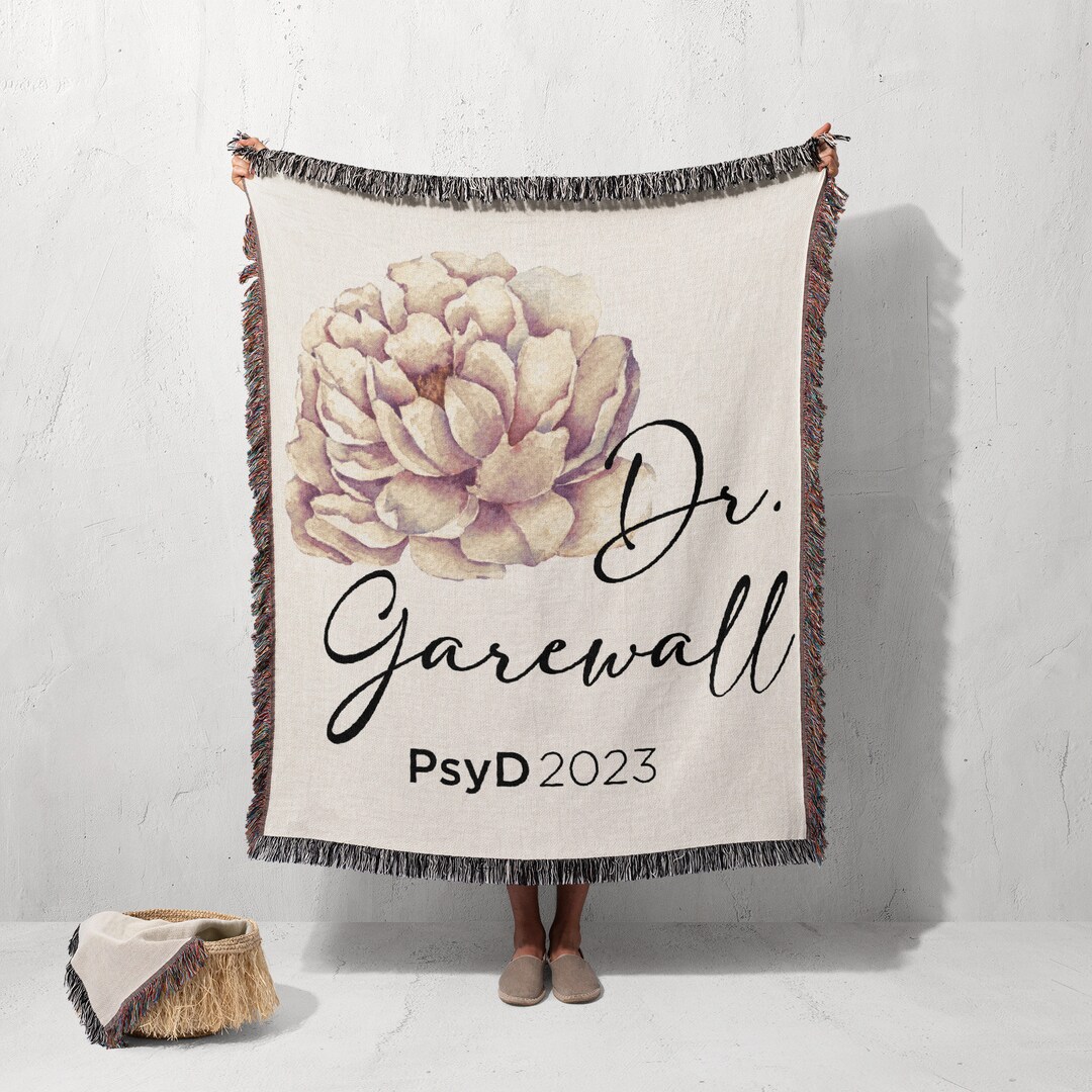 Psyd Graduation Personalized Psyd Graduation for Her Woven Blanket, Psyd Graduate Women ...