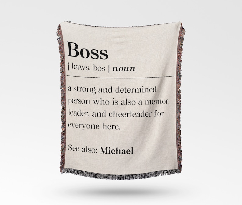 Custom Boss Definition: Personalized Woven Throw Blanket – Unique and ...
