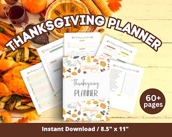 Thanksgiving Planner Printable | Thanksgiving Dinner Planner | Thanksgiving Menu Planner | Thanksgiving Organization | Holiday Party Planner