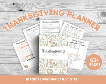 Thanksgiving Planner Printable | Thanksgiving Dinner Planner | Thanksgiving Menu Planner | Thanksgiving Organization | Holiday Party Planner