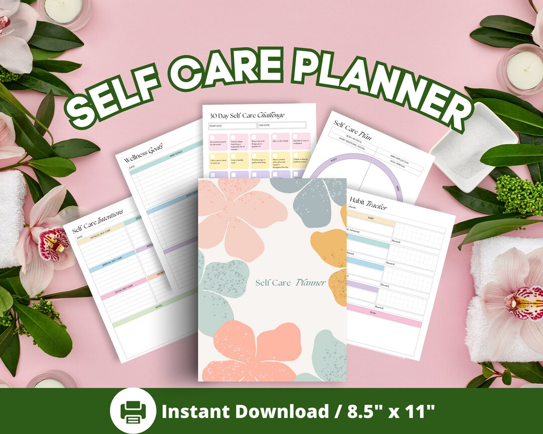 Self Care Planner Printable Self Care Journal Self Care Tracker ...