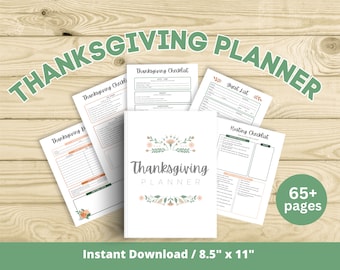 Thanksgiving Planner Printable | Thanksgiving Dinner Planner | Thanksgiving Menu Planner | Thanksgiving Organization | Holiday Party Planner