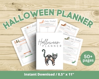 Planificador de Halloween imprimible / Planificador de fiestas de Halloween / Inserción del planificador de Halloween / Horario de Halloween / Planificador de vacaciones / Plan de fiestas navideñas