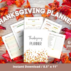 Thanksgiving Planner Printable | Thanksgiving Dinner Planner | Thanksgiving Menu Planner | Thanksgiving Organization | Holiday Party Planner