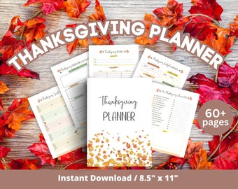 Thanksgiving Planner Printable | Thanksgiving Dinner Planner | Thanksgiving Menu Planner | Thanksgiving Organization | Holiday Party Planner