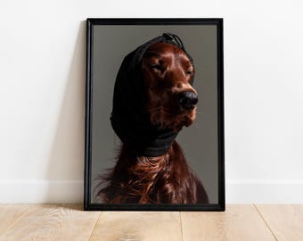 Irish Setter Portrait Druck: Hundeliebhaber Wandkunst