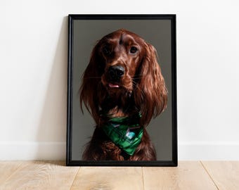 Irish Setter Portrait Druck: Hundeliebhaber Wandkunst