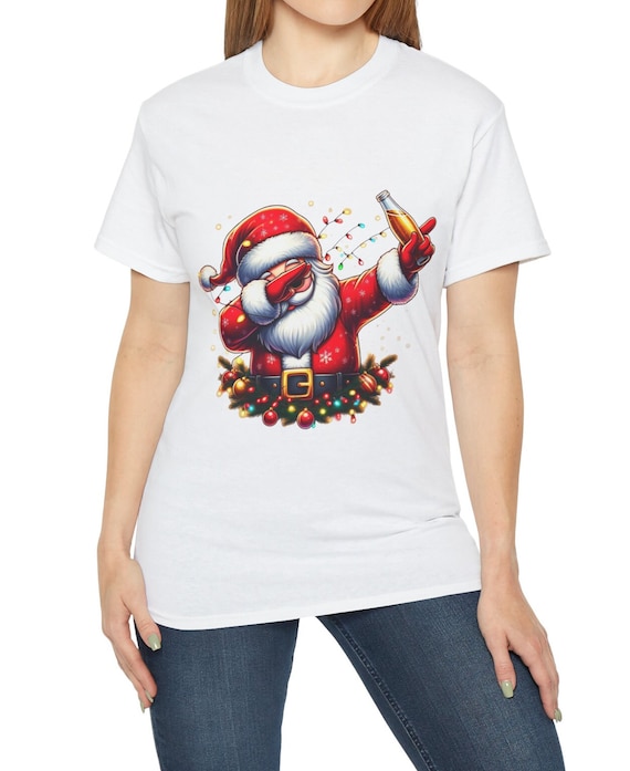 Maglietta Bambino Babbo Natale Dabbing - Design Divertente, Cotone Morbido, Per Feste Natalizie