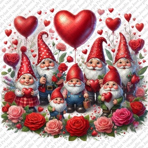 Valentijnsdag Gnomies Png, Valentijnsdag Kabouters, 14 februari, Valentijn png, Fijne Valentijnsdag, Hartkabouters Png