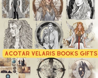 ACOTAR Velaris PNG Files Download Book Gifts Sarah J Maas Book Package, Watercolor Mystical Creatures Clipart, printable scrapbook  clipart,