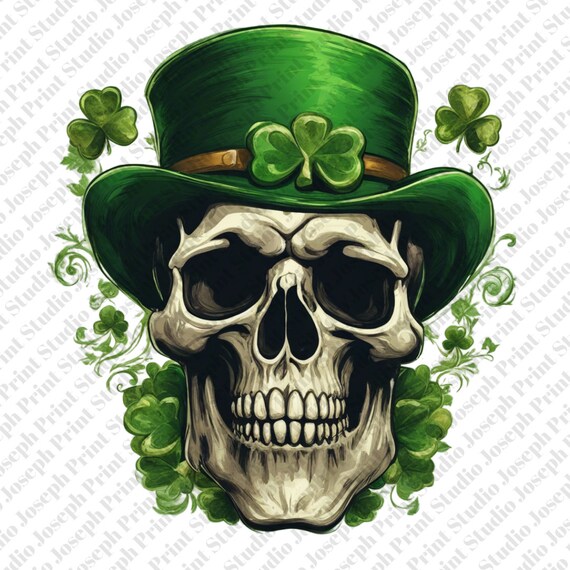 Saint Patrick's Day Shamrocks Skull T-Shirt Saint Patrick's Day Shamrocks Skull T-Shirt