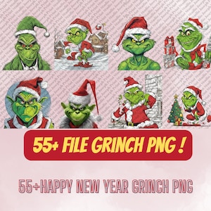 55 Files The Grinch Png Bundle, Merry Grinchmas Png, Christmas Sublimation, Unique Designs, Grinch Clipart Files, Grinch Christmas Svg