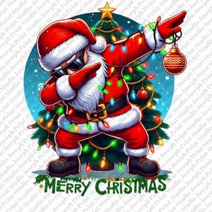 Dabbing Santa with Christmas lights png, Santa png, Merry Christmas png, Happy New Year png, Santa Claus png, sublimate designs download