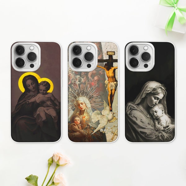 Virgin Mary MagSafe Phone Case | Jesus Christ Phone Cover | Holly Mother Phone Case | iPhone 15 14 13 12 X | Samsung S23 S22 Note 20 Ultra