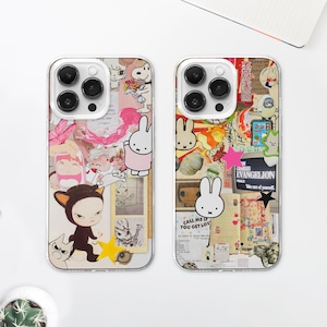 Estuche para teléfono Magsafe con diseño de dibujos animados kawaii, estilo grunge, regalo para amantes de los cómics manga, iPhone 16 Pro 15 14 13 12, Samsung S23 S24