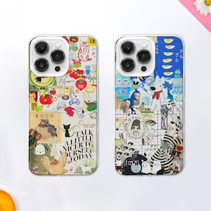 Funda para teléfono MagSafe con diseño de tablero de estado de ánimo de anime grunge / Funda para teléfono con estética de dibujos animados kawaii / Regalo web de cómics manga / iPhone 16 15 14 13 / Samsung S24