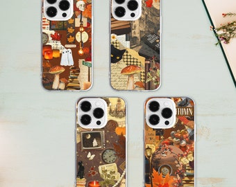 Autumn Ghost Inspired Phone Case | Aesthetic Halloween Collage Phone Cover | Fallcore Collage Phone Case | iPhone 15 14 13 12 | Samsung S23