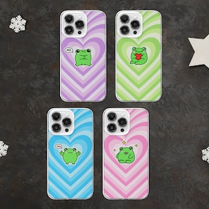 y2k Heart Frog MagSafe Phone Case / Kawaii Cartoon Frog Phone Cover / Estética Love Cottagecore Phone Case / iPhone 15 14 / Samsung S23 S22