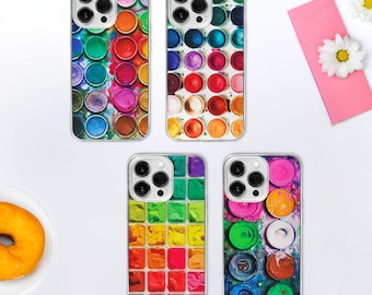Aquarell Farbpalette MagSafe Handyhülle | Geschenk für Künstler Handyhülle | Paint Box Merch für iPhone 15 14 13 12 11 X | Samsung S23 S22