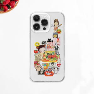 Funda para teléfono MagSafe con recibo de anime grunge / Funda para teléfono con moodboard de manga / Estética de dibujos animados japoneses / iPhone 16 15 Pro 14 / Samsung S24 S23