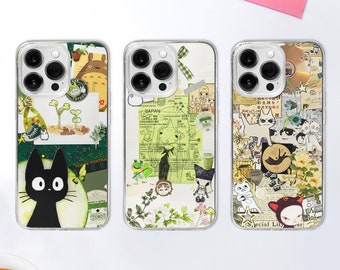 Japanese Anime Cartoon Collage MagSafe Phone Case | My Neighbor Lo-Fi Aesthetic Cover | Forest Spirit | iPhone 15 Pro 14 13 12 | Samsung S24