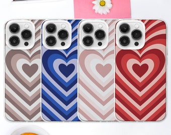 Y2K Étui de téléphone MagSafe coeur tonique foncé | Couverture mignonne de téléphone de coeur brun en couches | Étui de téléphone Indie Heart | iPhone15 14 13 | Samsung S23 S22