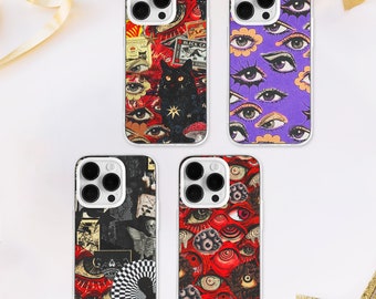 Horror Grunge Collage MagSafe Phone Case | Gothic Phone Cover | Horror Eye Phone Case | iPhone 15 14 12 13 | Samsung S23 S22 S21