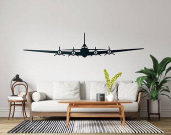 Military B-17 Bomber Wooden Silhouette - WWII Aviation Wall Art, Vintage Aircraft Decor, Gift for Military Historians & Aviation Enthusiasts