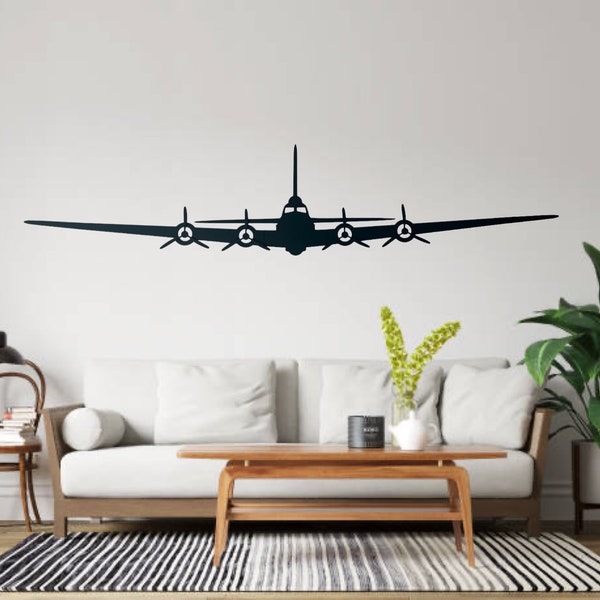 Militär B-17 Bomber Holz Silhouette - WWII Luftfahrt Wandkunst, Vintage Flugzeug Dekor, Geschenk für Militär Historiker & Luftfahrt Enthusiasten