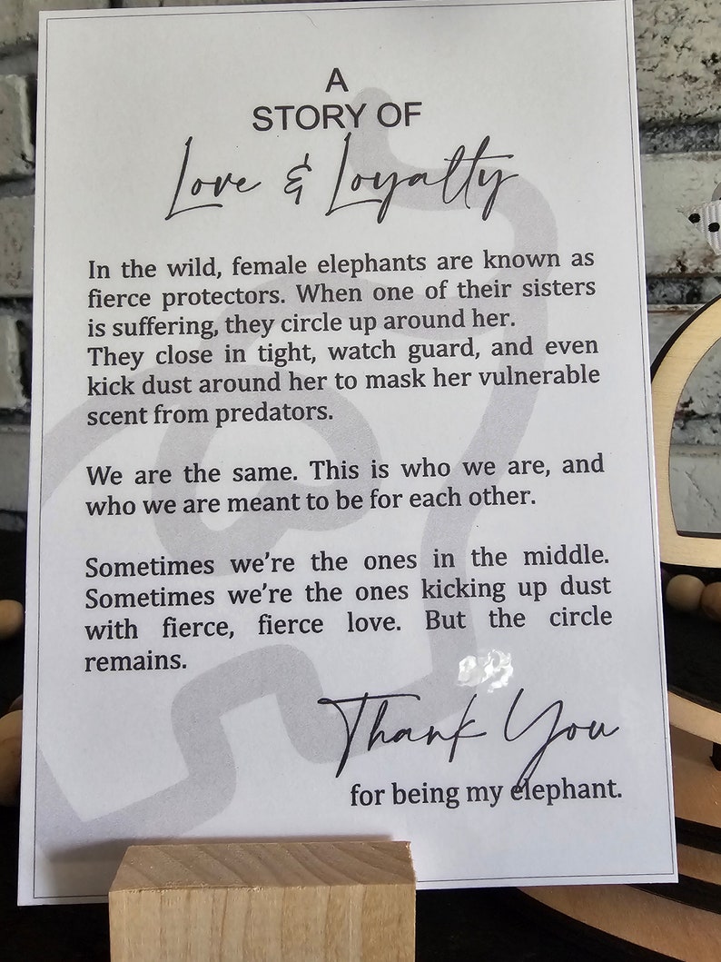 Sisterhood Elephant Charm With Story - Etsy