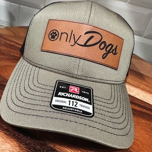 Only dogs leather patch hat, only dogs, Custom SnapBack Leather Patch Hat, Patch Hat