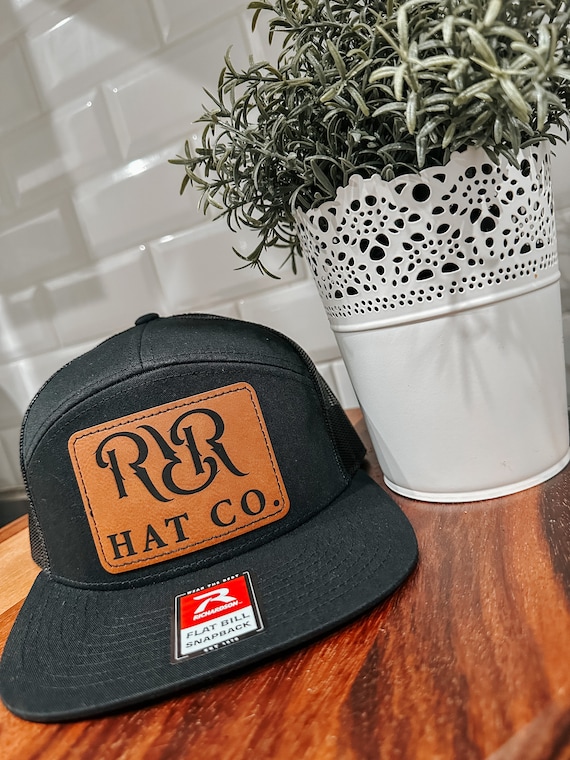 Custom Richardson Flat Bill Snapback, Leather Patch Hat, Patch Hat, Small  Business, Leather Patch Trucker Hat, Large Patch,flat Bill 