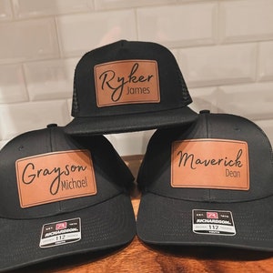 Kids leather patch name hat SnapBack, kids snap back