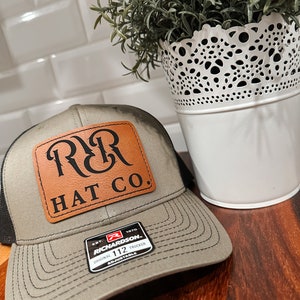 Chapeau patch en cuir personnalisé, richardson snap back, Yupoong snap back, chapeau patch, chapeau de camionneur patch en cuir, grand patch, dos snap personnalisé