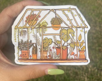 Greenhouse Plant Vinyl Sticker: Waterproof Laptop Decal
