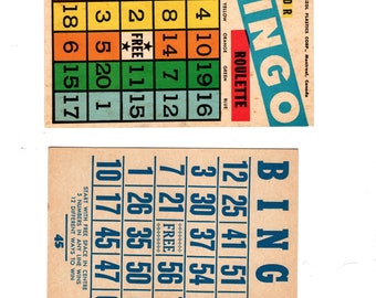 Kit digital de cartones de bingo vintage