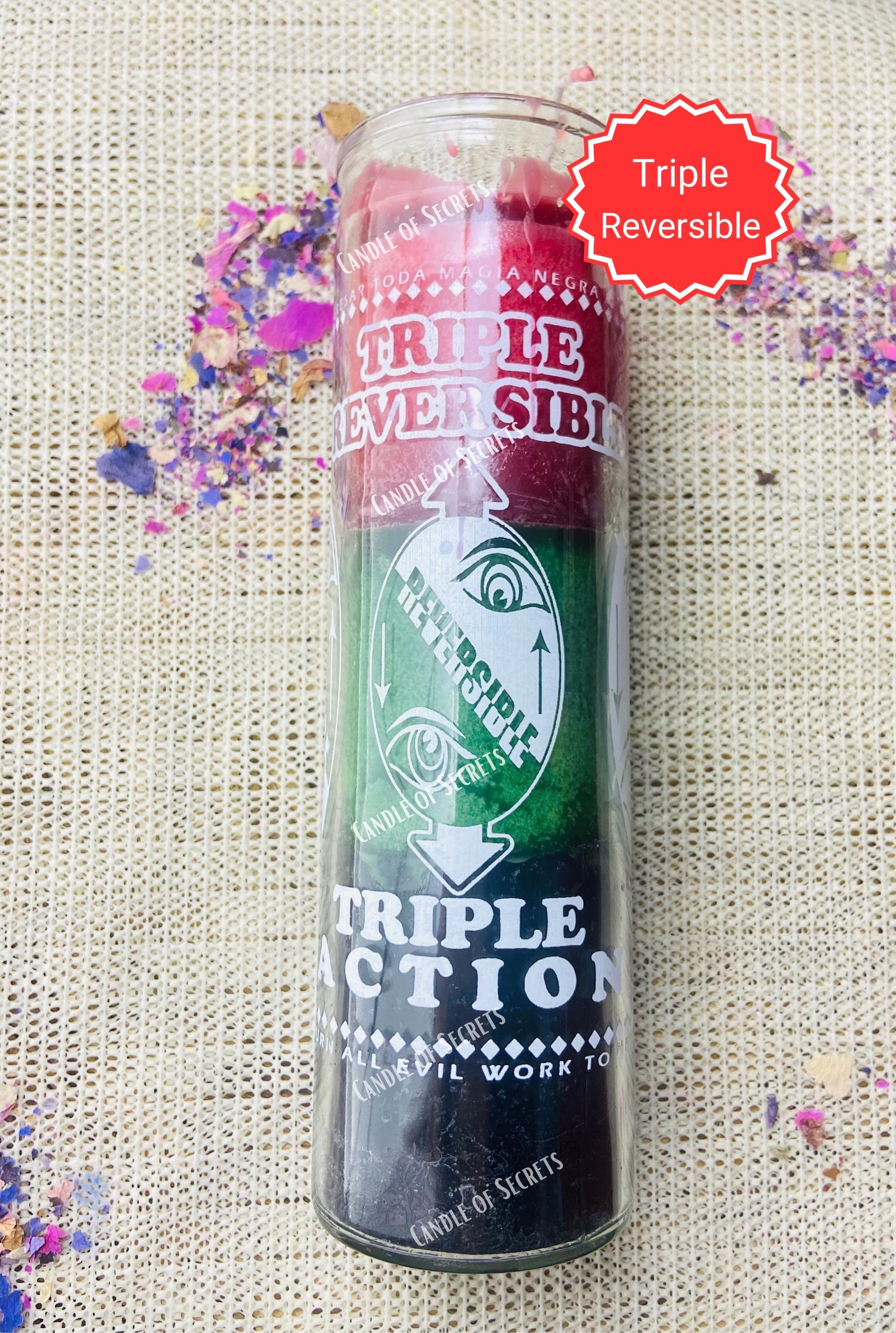 Triple Action Reversible Glass Candle,reversible Cleansing Candle ...
