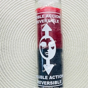 Reversible Glass Candles, Reversible Red and Black Reversible Cleansing Candles, Velas Reversible de Limpia