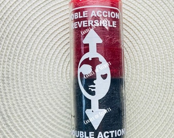 Reversible Glass Candles, Reversible Red and Black Reversible Cleansing Candles, Velas Reversible de Limpia