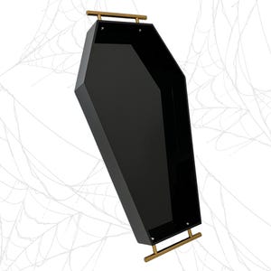 Black Acrylic Coffin Tray, Coffin Handmade Charcuterie Tray, Coffin Bath Tray, Gothic Home Decor, Halloween Home Decor, Fall Decor